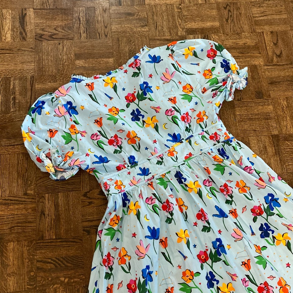 Hill House Floral Midi Dress - Blue and Red - Picture 12 of 13